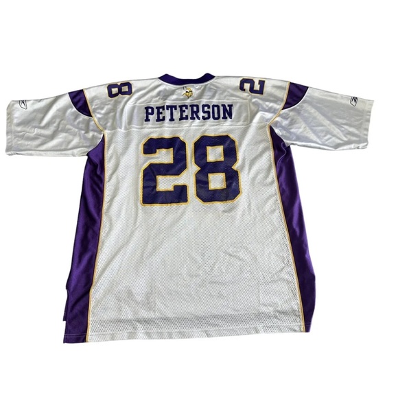 Authentic Reebok Men’s Minnesota Vikings Adrian Peterson #28 jersey white XXL - Picture 2 of 9